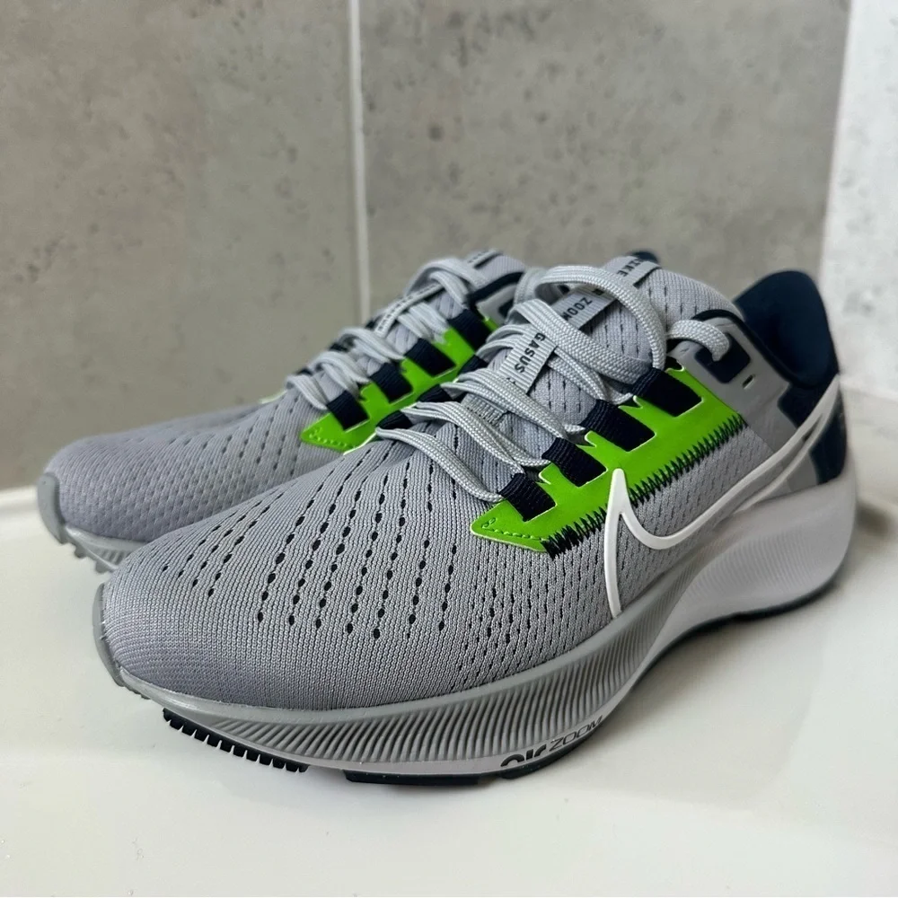 Nike Air Zoom Pegasus 38 Seattle Seahawks NFL Shoes Size 3.5 Youth